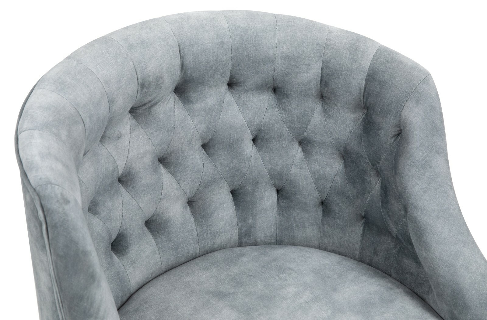 Silver Velvet Fabric Upholstered Tufted Office Chair Home Office Chair