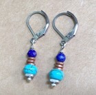 handcrafted earrings artisan jewelry New Turquoise Lapis handmade