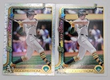 Tyler Soderstrom 2025 Topps 2 Card Lot Topps Foil Pattern Parallel & Base A's