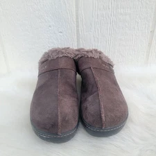 Crocs Cobbler Clogs Womens  Brown Suede Faux Fur Lined Chunky Heel Mules  Sz 7