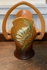 Roseville Freesia Brown 1945 Vintage Art Pottery Ceramic Basket 392-10