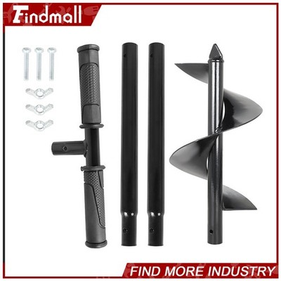 Findmall Auger Drill Bit T Shaped Auger Spiral Drill Tool 5.9''×33'' For Planting