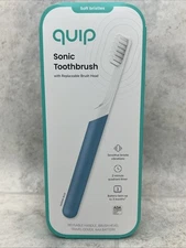 Quip Sonic Adult Electric Toothbrush Soft Bristles Built-in Timer - Blue