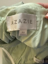 NWT Azazie Leonis Gown A0 Dusty Sage Surplice Open Back Bridesmaid