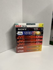 VHS Tape Blank Tapes Lot Of 8 Tapes JVC, Sony, TDk, RCA Sealed Brand New