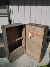 Antique 1895-1910 Unbranded(?) Wardrobe Steamer Trunk Untouched Excelsior 5987
