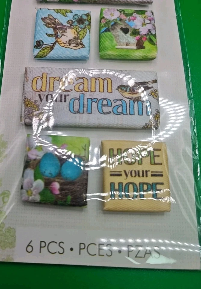 纸屋帆布贴纸春天、艺术、花朵、鸟类、希望、梦想多色  — 第 4/4 张图片