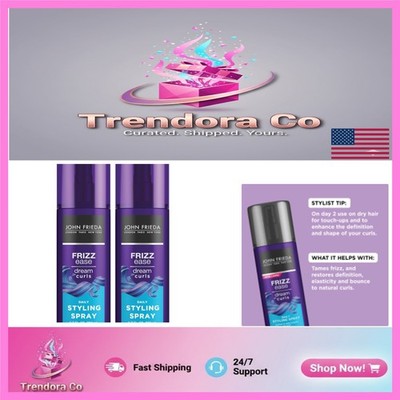 Frizz Ease Dream Curls Daily Styling Spray - 6.7 Oz, Pack of 2 for Curly Hair