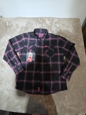 Dixxon flannel company limited edition snap on cancer Awareness men's size L