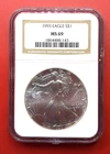 1993 American Silver Eagle Coin - NGC MS69