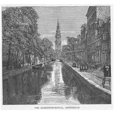 NETHERLANDS The Groenburgwal Amsterdam - Antique Print 1886