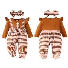Baby Girls With Headband Casual Jumpsuit Bodysuit Romper Daily 2-Piece Cute Bow
