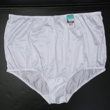 Vanity Fair 16345 Briefs Size 10 / 3 XL Granny Panties Star White Nylon 2016 NOS