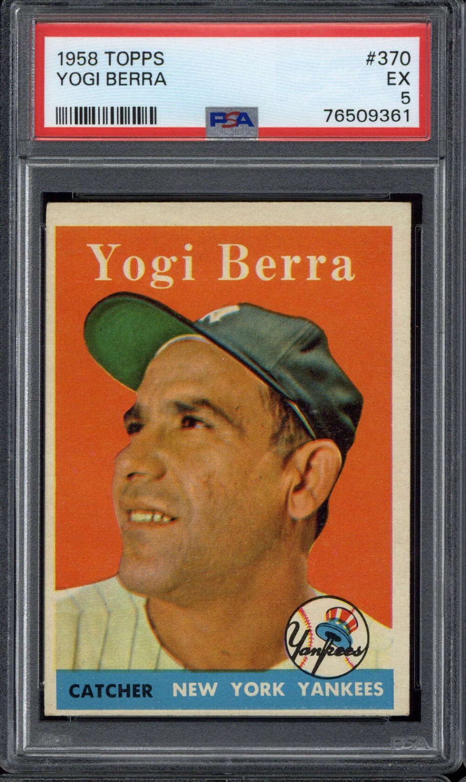 1958 Topps #370 Yogi Berra Yankees PSA 5 EX