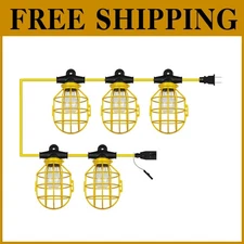 "Yellow 5-Socket Cage String Lights Indoor/Outdoor"
