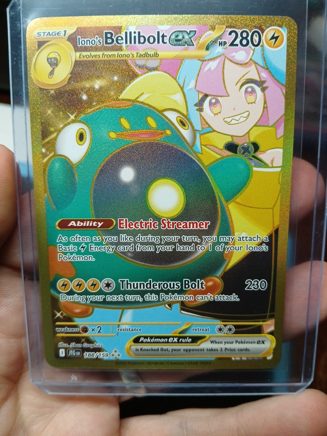 Ionos Bellibolt EX 188/159 SV09: Journey Together Gold Pokemon Hyper Rare NM