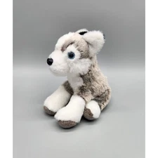 Wild Republic Pocketkins Eco Husky Plush 5" Mini Stuffed Animal Blue Eyes Puppy