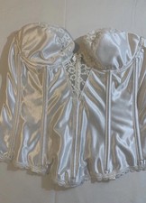 VA Bien Women's Strapless Satin White Bra, Sz36C Bustier Underwire Lined Bridal