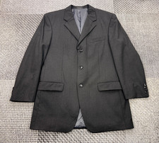 Albert Nipon 100% Wool Blazer L41 Black Tonal Grey Mexico Made Classic Jacket
