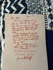 Rare Bob Wolff Baseball  HOF'95   Signed Christmas Card