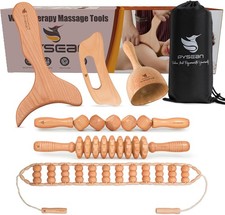6 in 1 Wood Therapy Massage Tool Set Body Sculpting Massage Lymphatic Drainage 