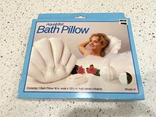 VINTAGE INFLATABLE BATH TUB PILLOW AQUAMIST WHITE MADE IN USA MODEL 41 NOS