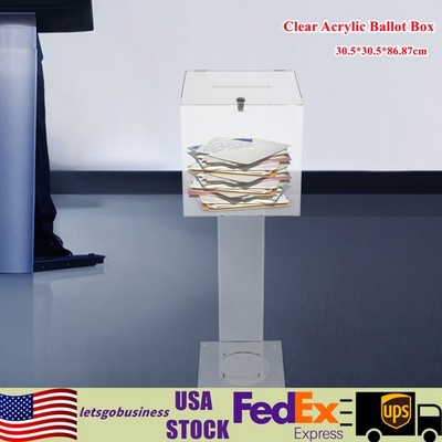 Clear Acrylic Ballot Box Practical Voting Box Lockable Ballot Box With 2 Keys