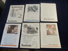 Lote de 6 anuncios radiotron radio radio radio radiotron RCA de colección 1924 y 1926 C268