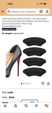 4 Pairs Cushioned Heel Pads Inserts Self-Adhesive Shoe Grips Blister Prevention