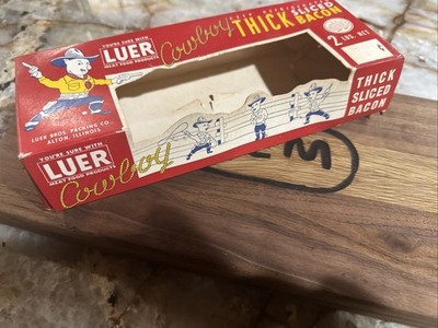 Vintage  Luer Thick Slab Bacon old food packaging Ultra Rare.
