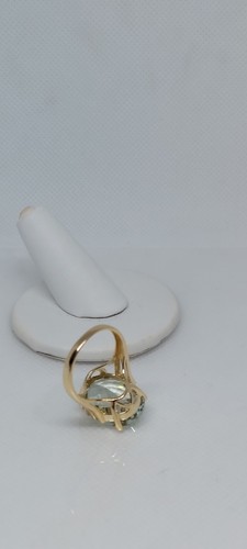 Fab! 10ct Prasiolite Oval Green Amethyst Pillow Top 14K Gold Ring Sz7 QVC 5.2Grm - Picture 11 of 12