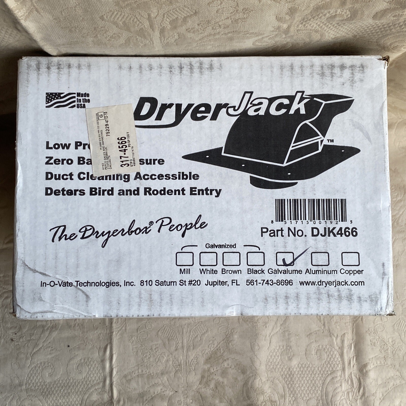 InOvate DryerJack DJK466 Low Profile Dryer Roof Vent Galvalume Z4 eBay