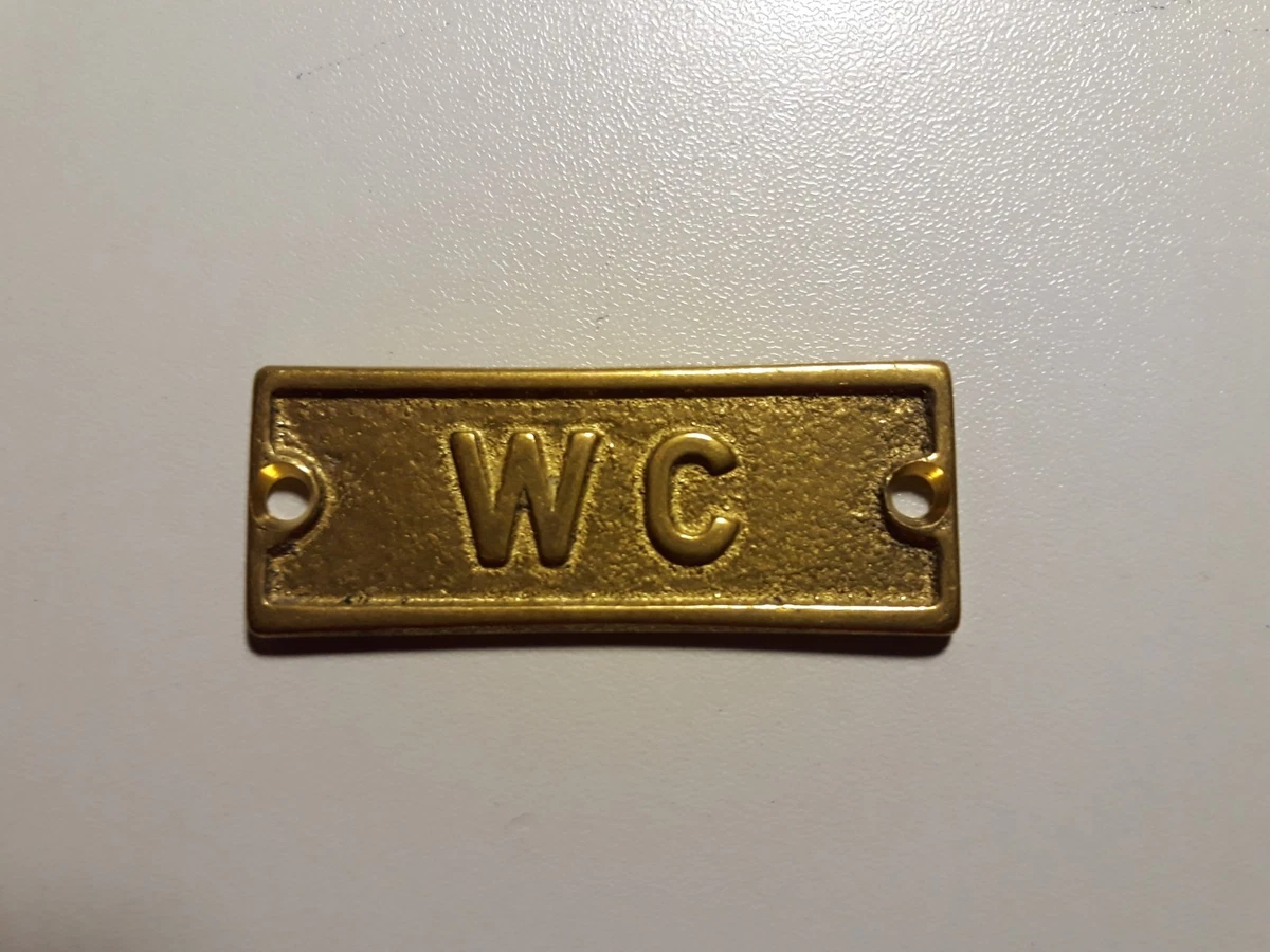 Targhetta Per Porta WC Ospiti In Metallo Nero - Fissaggio Senza Fori E Senza Colla (Adesivo Incluso) - Design Moderno - 5