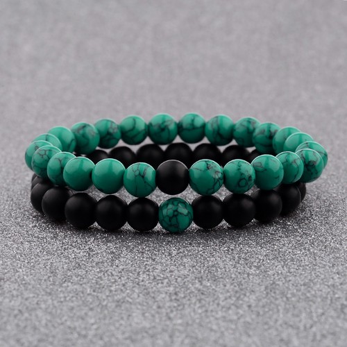 8mm Lava Chakra Natural Stone Agate Beads Couple Lover Relationship Bracelets - Picture 54 of 123