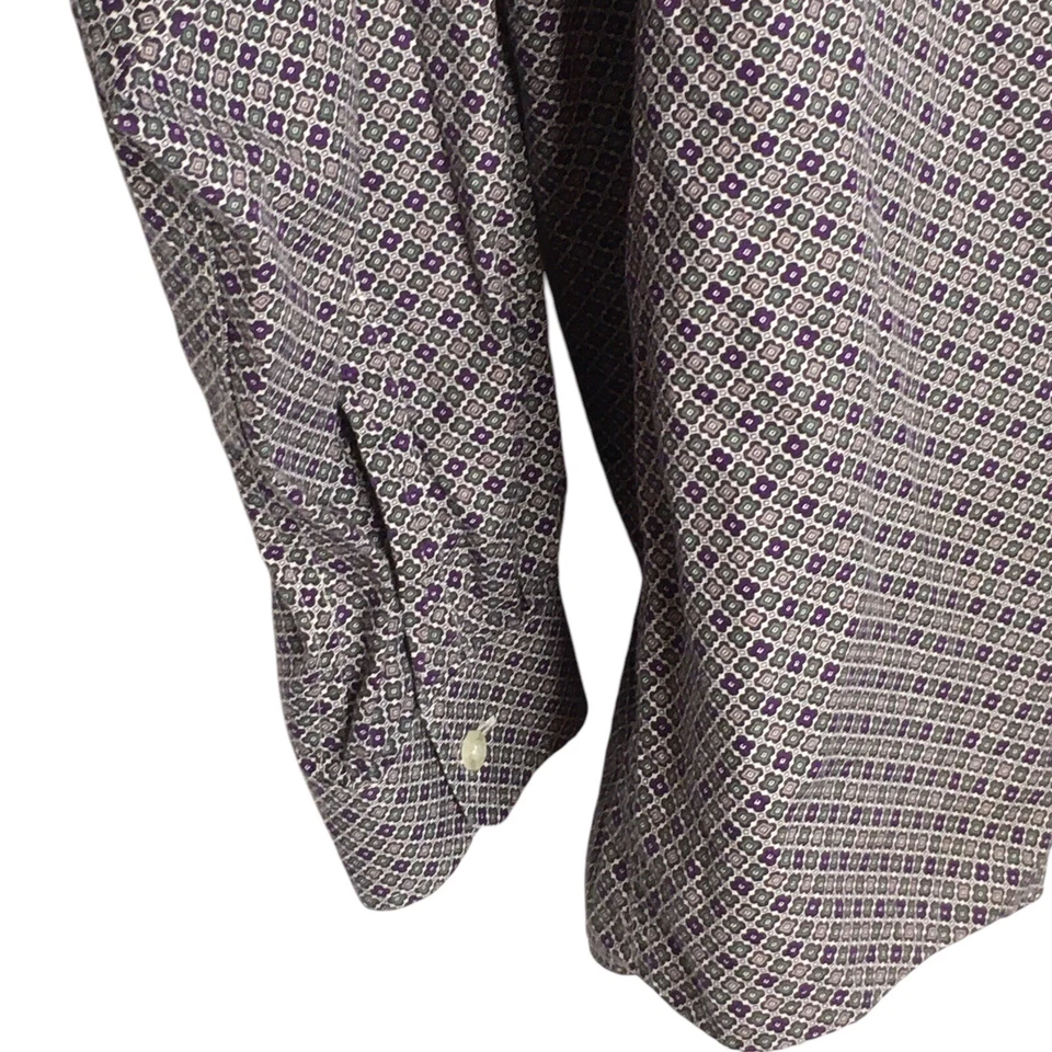 Camisa de vestir Cinch para hombre LS abotonada púrpura blanco diamante talla XXL Western Rodeo Foto 4 de 4