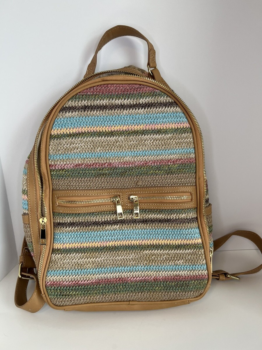 Tommy Bahama Straw Multi Color Stripe Backpack | eBay display picture 1