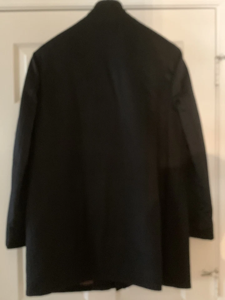 Abrigo Enzo Mantovani Negro Lana/Cachemira Hombres Talla 42 Nuevo con Etiquetas Hecho en Italia $799 Foto 3 de 4