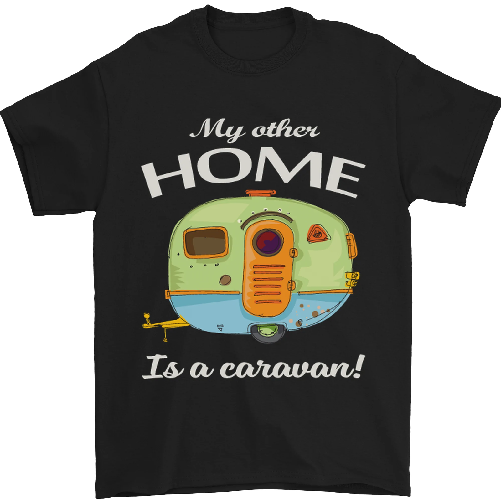 ALTRA T shirt uomo My Other Home Is a Caravan Caravanning 100% cotone