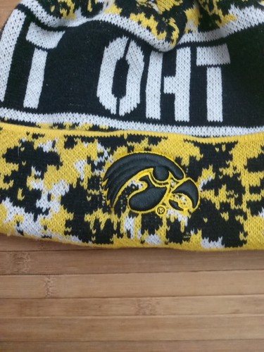 NWT Iowa Hawkeyes Operation Hat Trick Camo Beanie Pom Winter Hat Cap 47 Brand - Picture 4 of 7