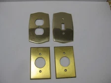 VINTAGE BRASS SWITCH, OUTLET PLATE COVERS Lot of 4