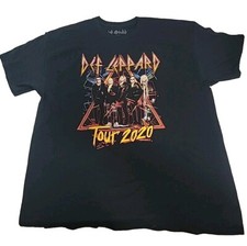 Def Leppard Shirt Adult XL Concert Tour 2020 Black Short Sleeve Graphic New