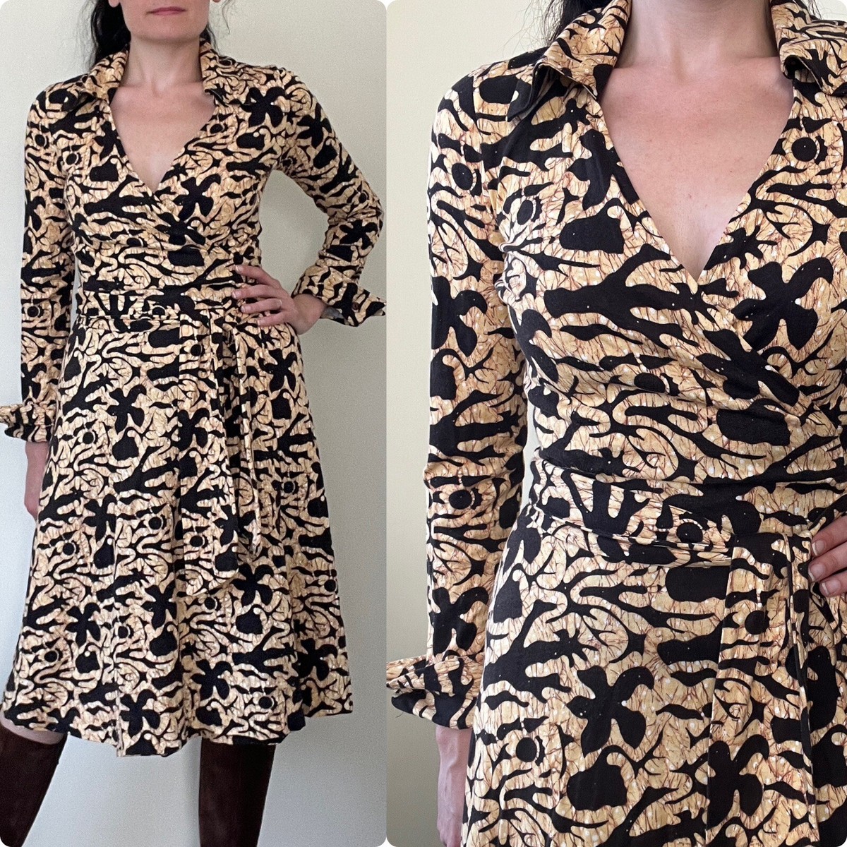 Vintage Funky 1970's Diane Von Furstenberg Jersey Wrap Dress DVF designer 70s Vintage Funky 1970's Diane Von Furstenberg Jersey Wrap Dress DVF designer 70s