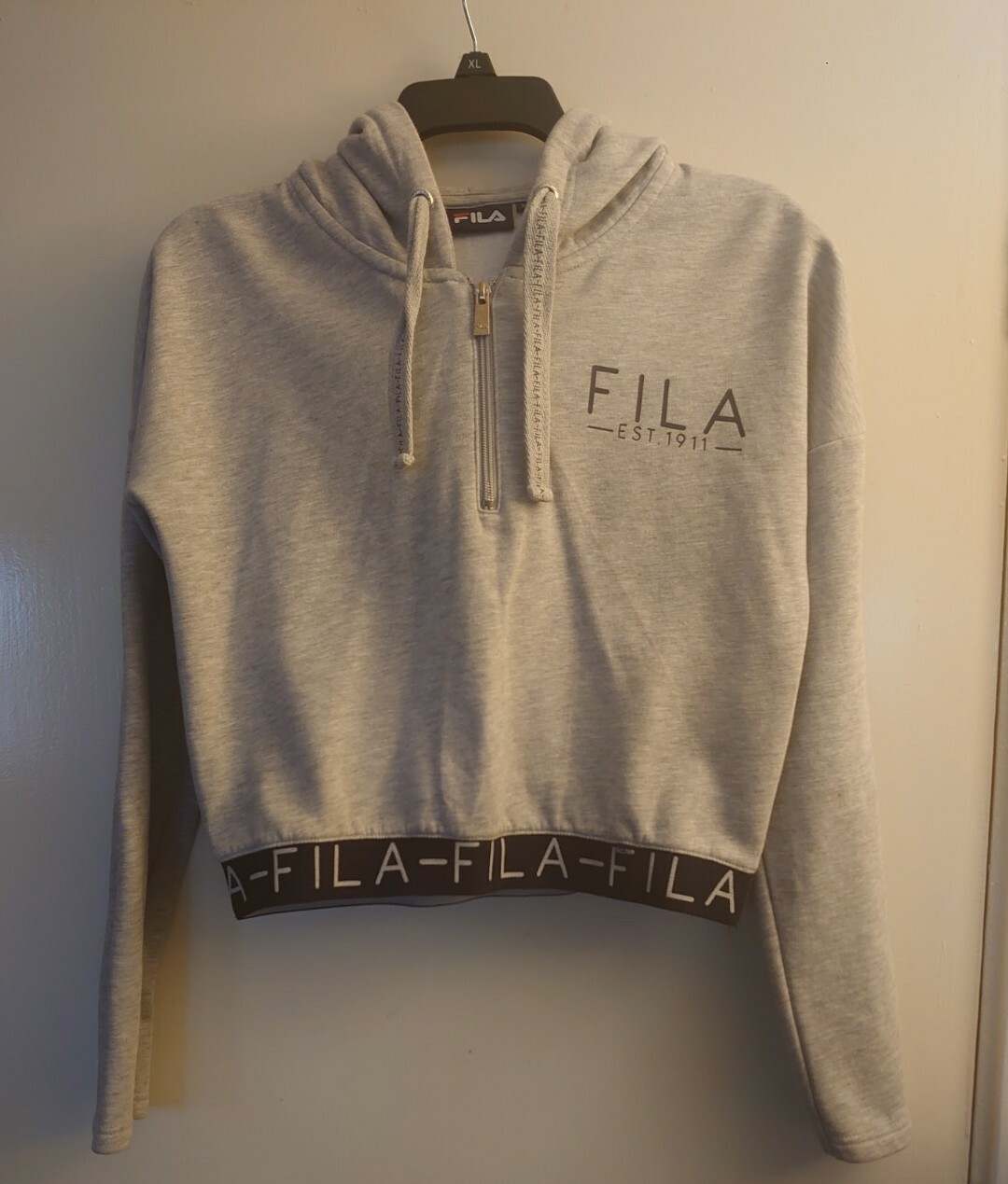 Felpa con cappuccio pullover Fila donna grigia taglia X SMALL usata