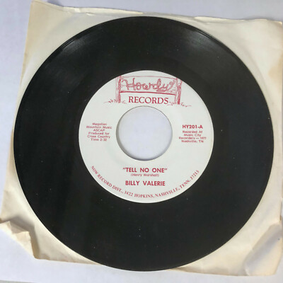 Billy Valerie - My Heart Belongs To You Vinyl 7'' 45 Radio Promo