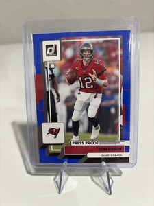 2022 Donruss #255 Tom Brady Buccaneers Blue Press Proof.