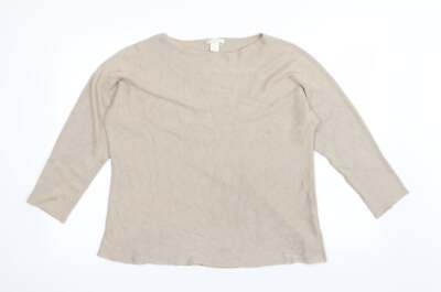 Basic Damen Pullover Beige Rundhals Polyestermischung Größe M