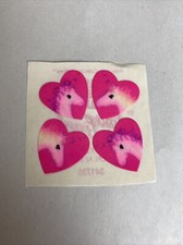 Lisa Frank Vintage 1982 Heart Unicorn Stickers set of 4 2 pink