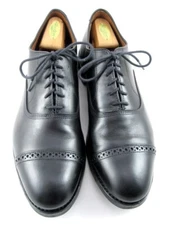Allen Edmonds  "FIFTH AVENUE" Leather Cap-Toe Oxfords 12 D Black DAINITE (563N)