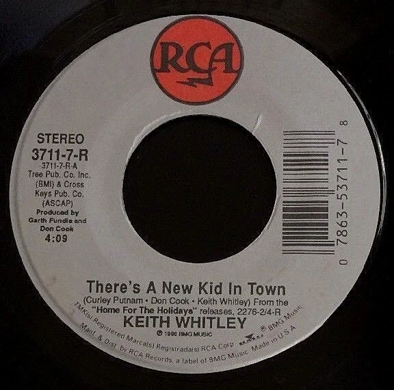 Keith Whitley - There's A New Kid In Town / A Christmas Letter 45 NEAR MINT 1990 - Image 4 of 4