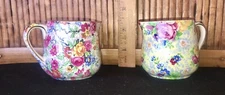 Lot of 2 Vintage Lord Nelson Ware Creamers / Chintz Marina & Rose Time / England